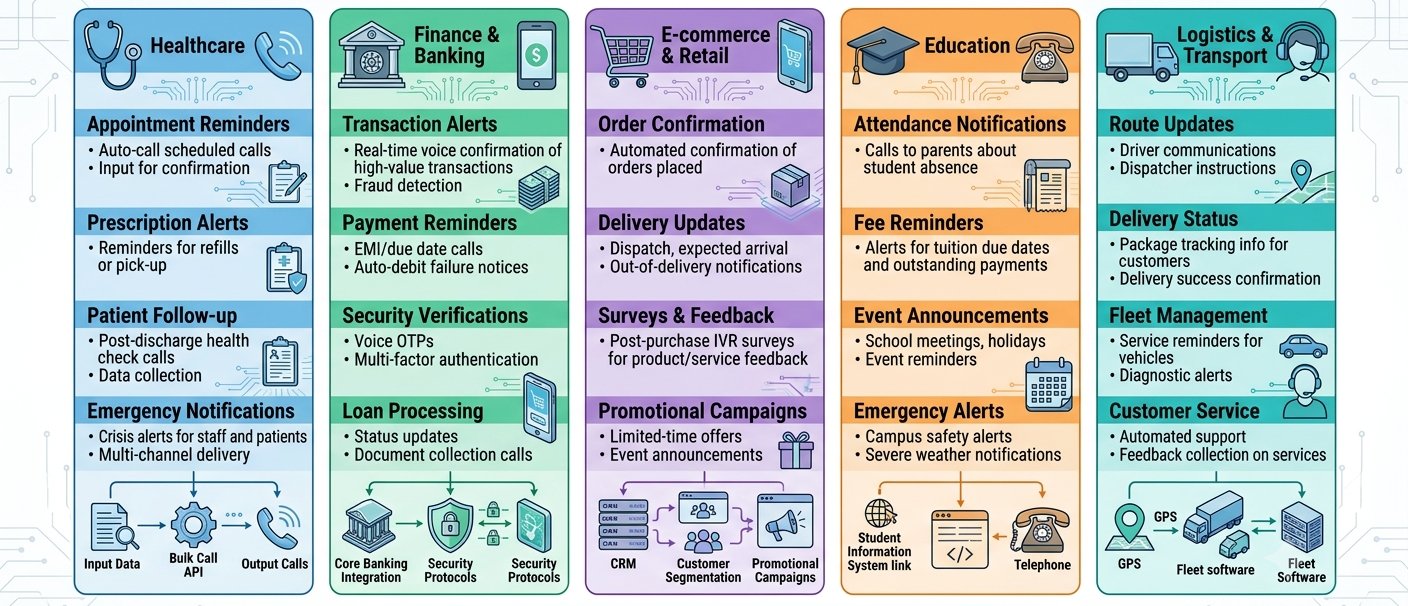 📞 Top Use Cases of Bulk Voice Call Service Across Different Industries