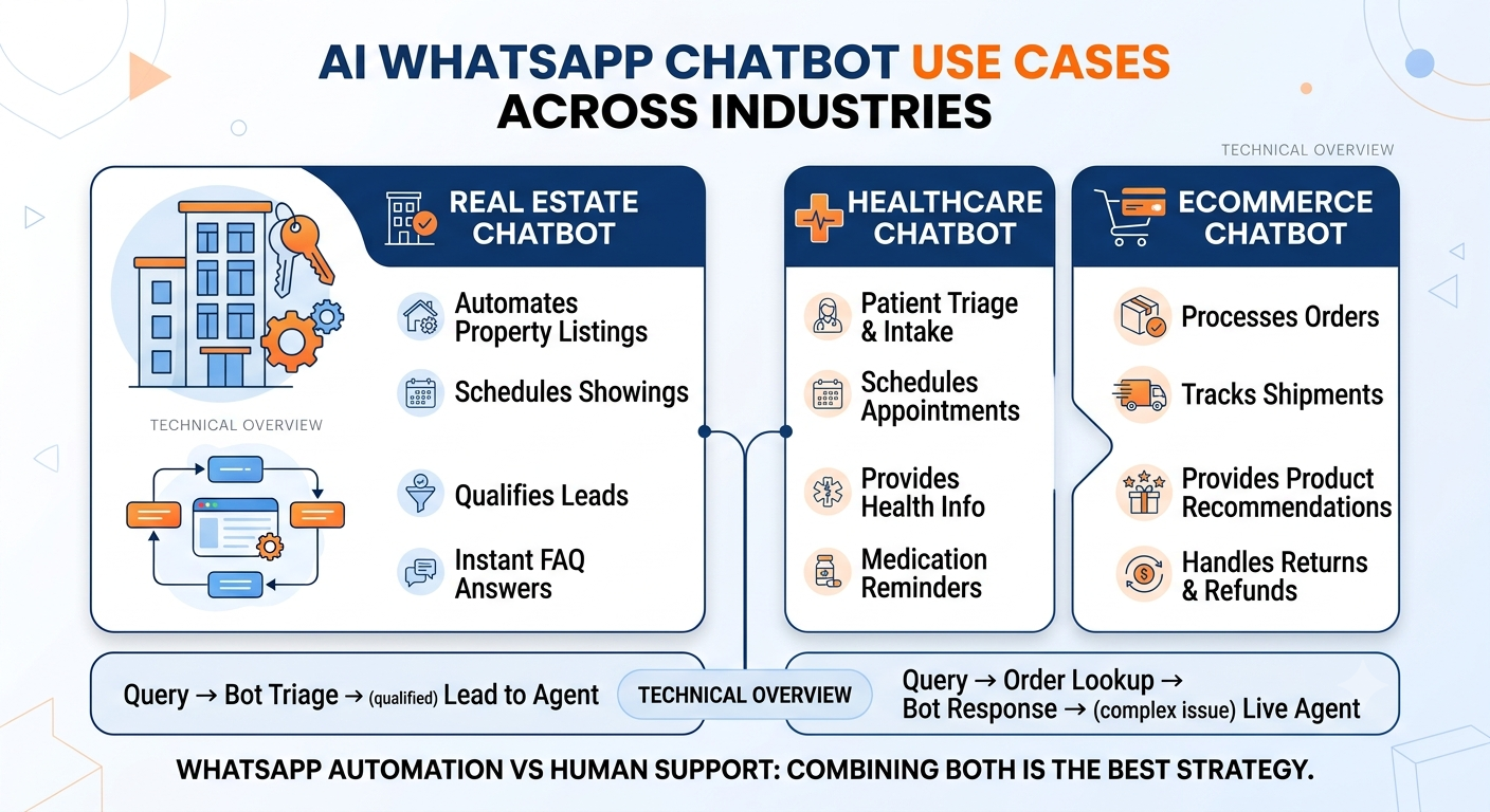 AI WhatsApp Chatbot Use Cases Across Industries: Real-World Business Applications